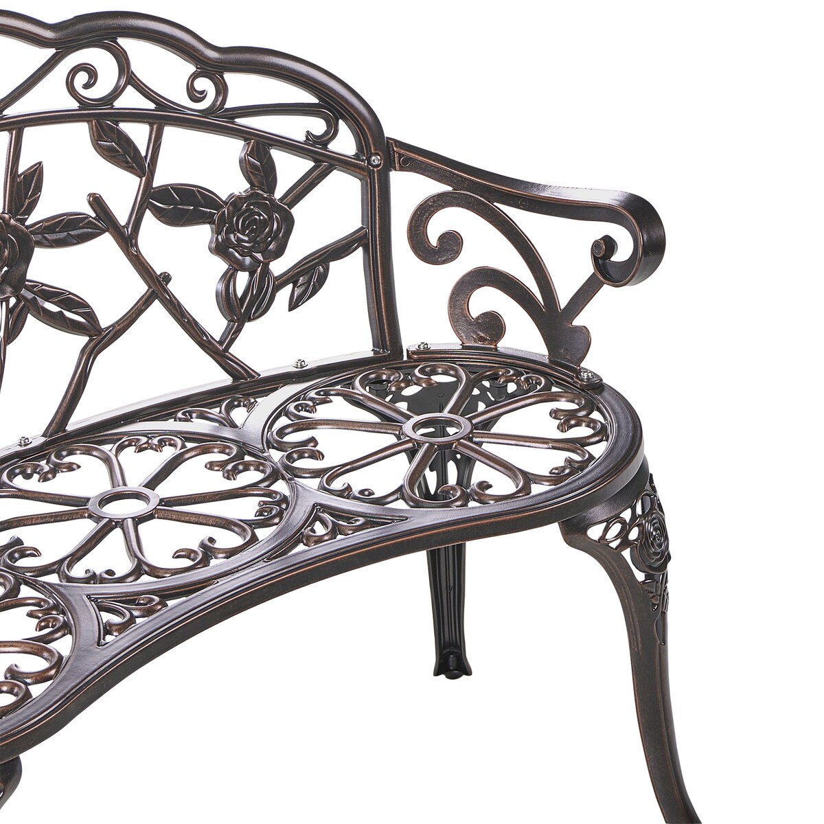 Ławka ogrodowa PIURA 88 cm Metal Ciemnobrązowy