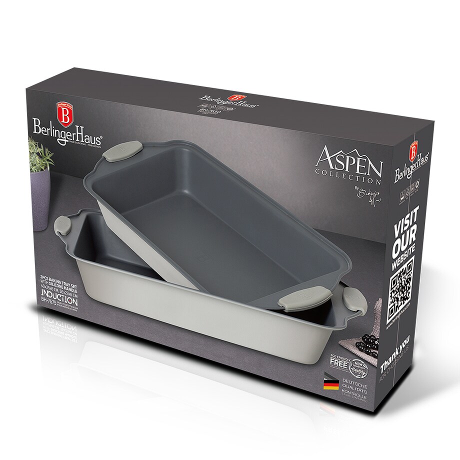 Zestaw 2 form do pieczenia z silikonowym uchwytem Aspen BerlingerHaus