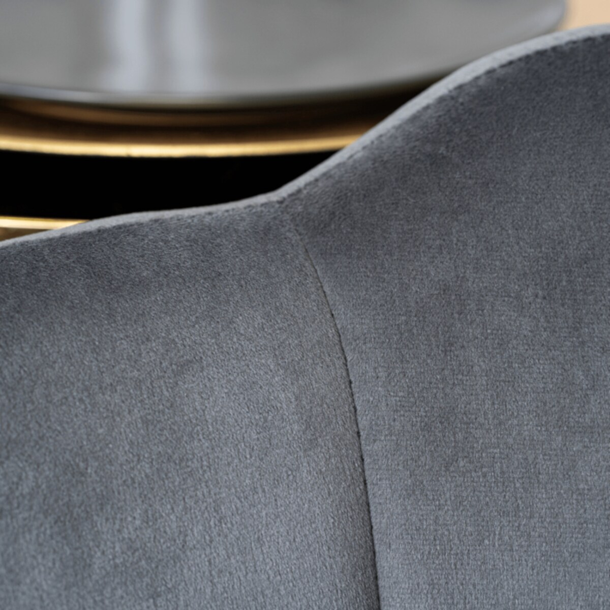 Krzesło Tapicerowane Welurowe Do Jadalni Salonu Glamour VIOLA Szare