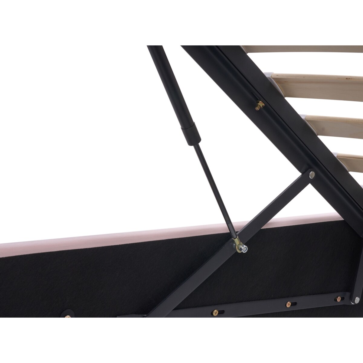 Łóżko Welur GRISETOT 90 x 200 cm Z miejscem do przechowywania Różowy