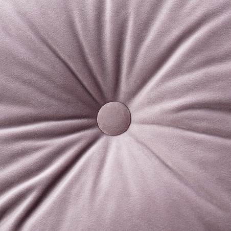 Poduszka okrągła z guzikiem, zgaszony róż, ⌀37 cm, Velvet