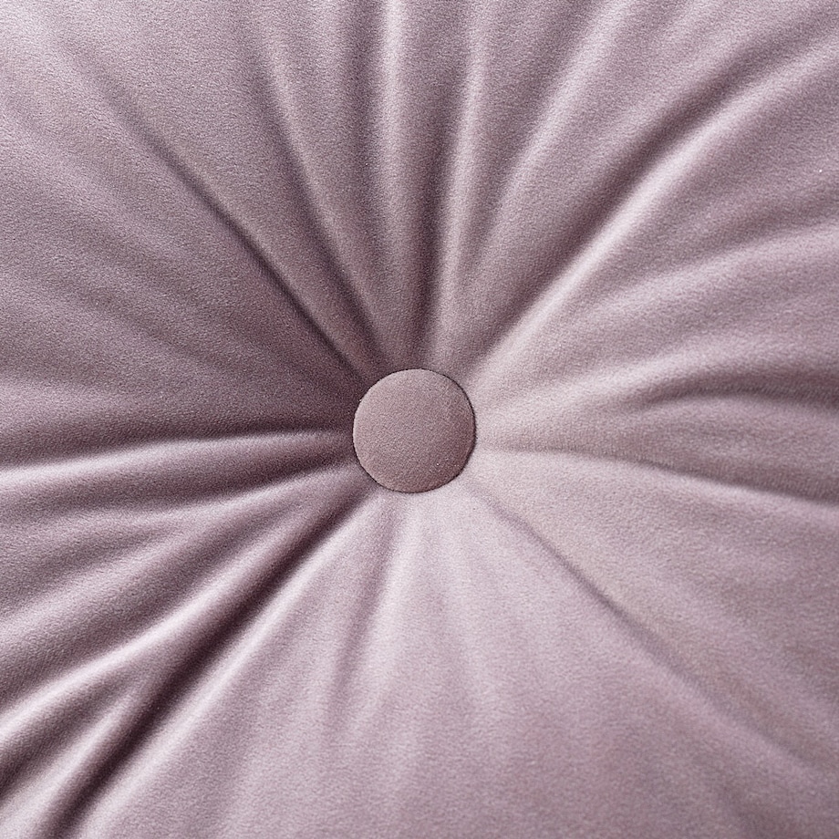 Poduszka okrągła z guzikiem, zgaszony róż, ⌀37 cm, Velvet