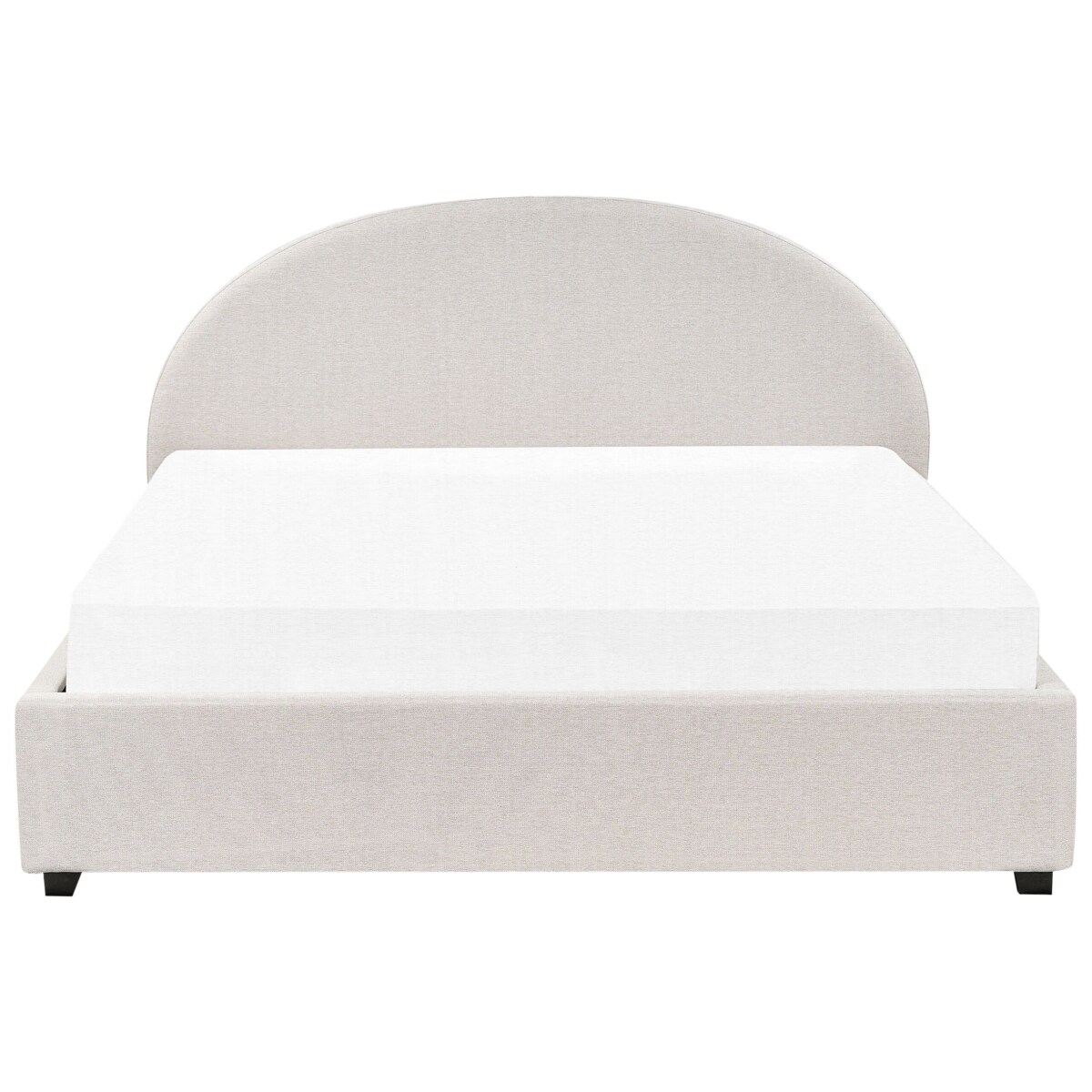 Łóżko z pojemnikiem tapicerowane 180 x 200 cm złamana biel VAUCLUSE