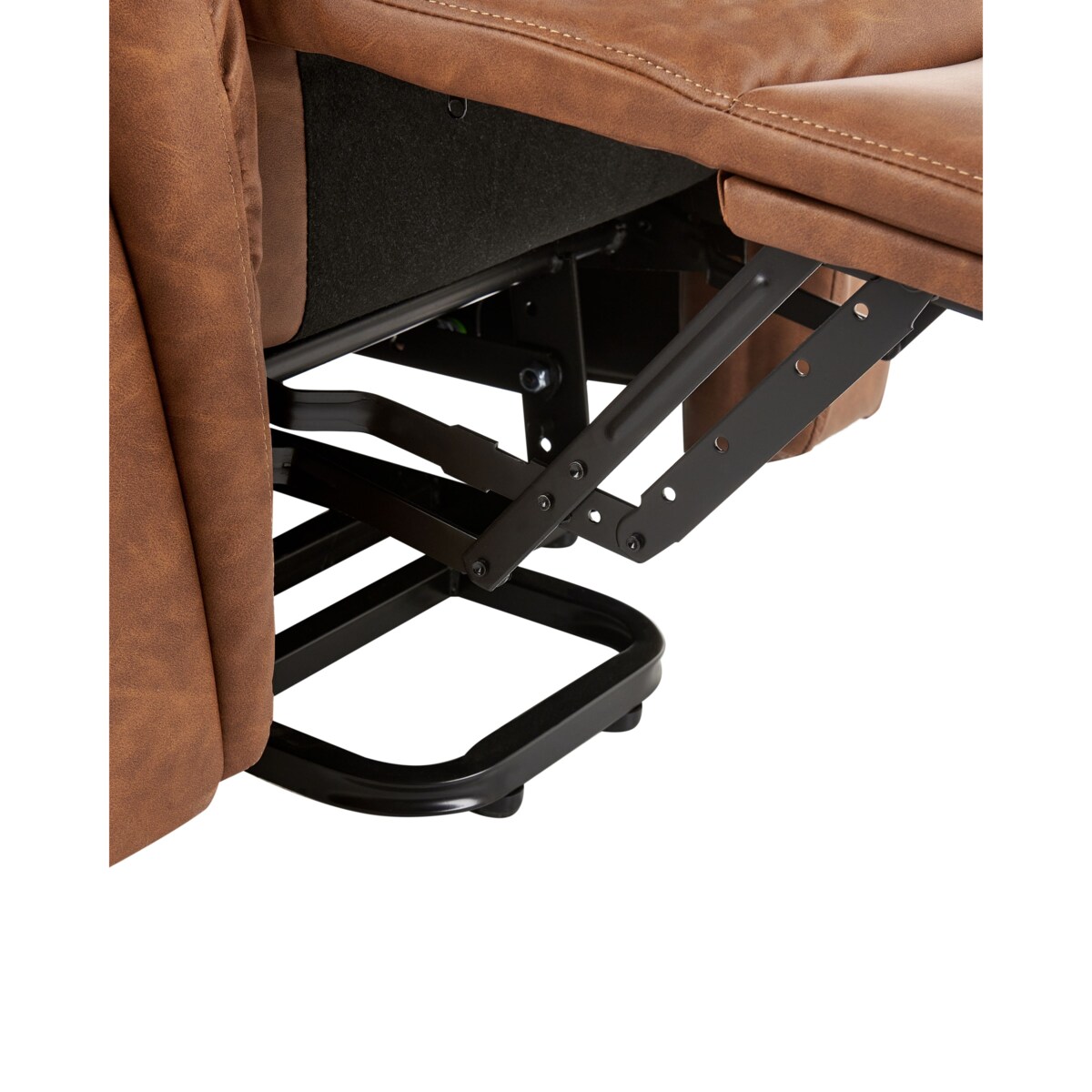 Elektryczny fotel rozkładany GLORIE Z masażem Ekoskóra Brązowy