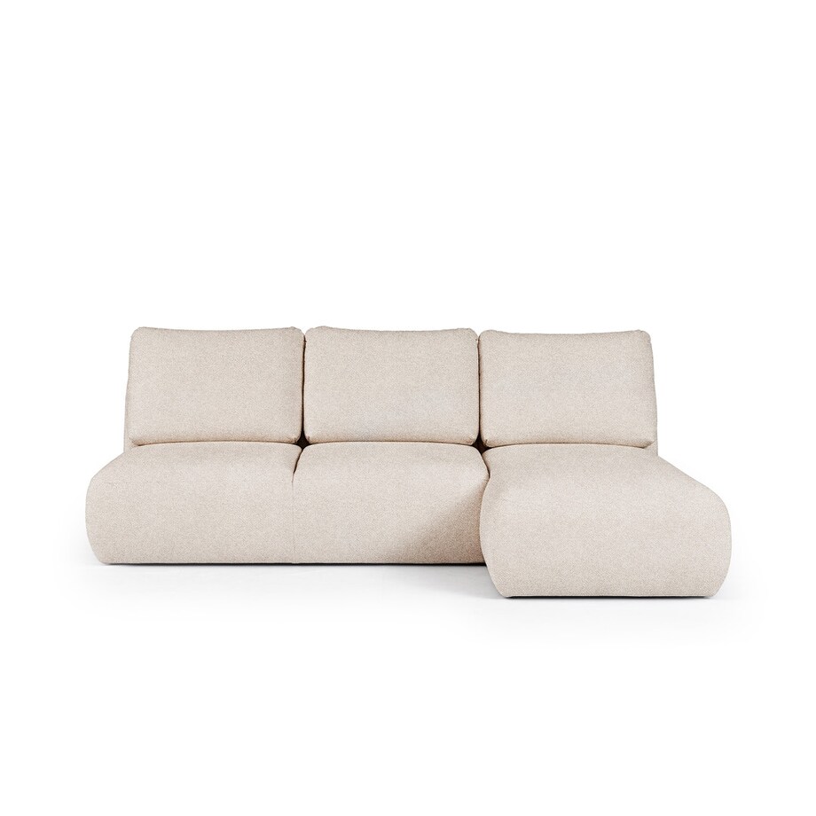 Mirel Sofa narożna prawa bez podłokietników kremowa