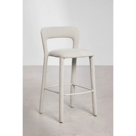 Krzesło barowe tapicerowane, brudna biel, Brussells ↑75 cm