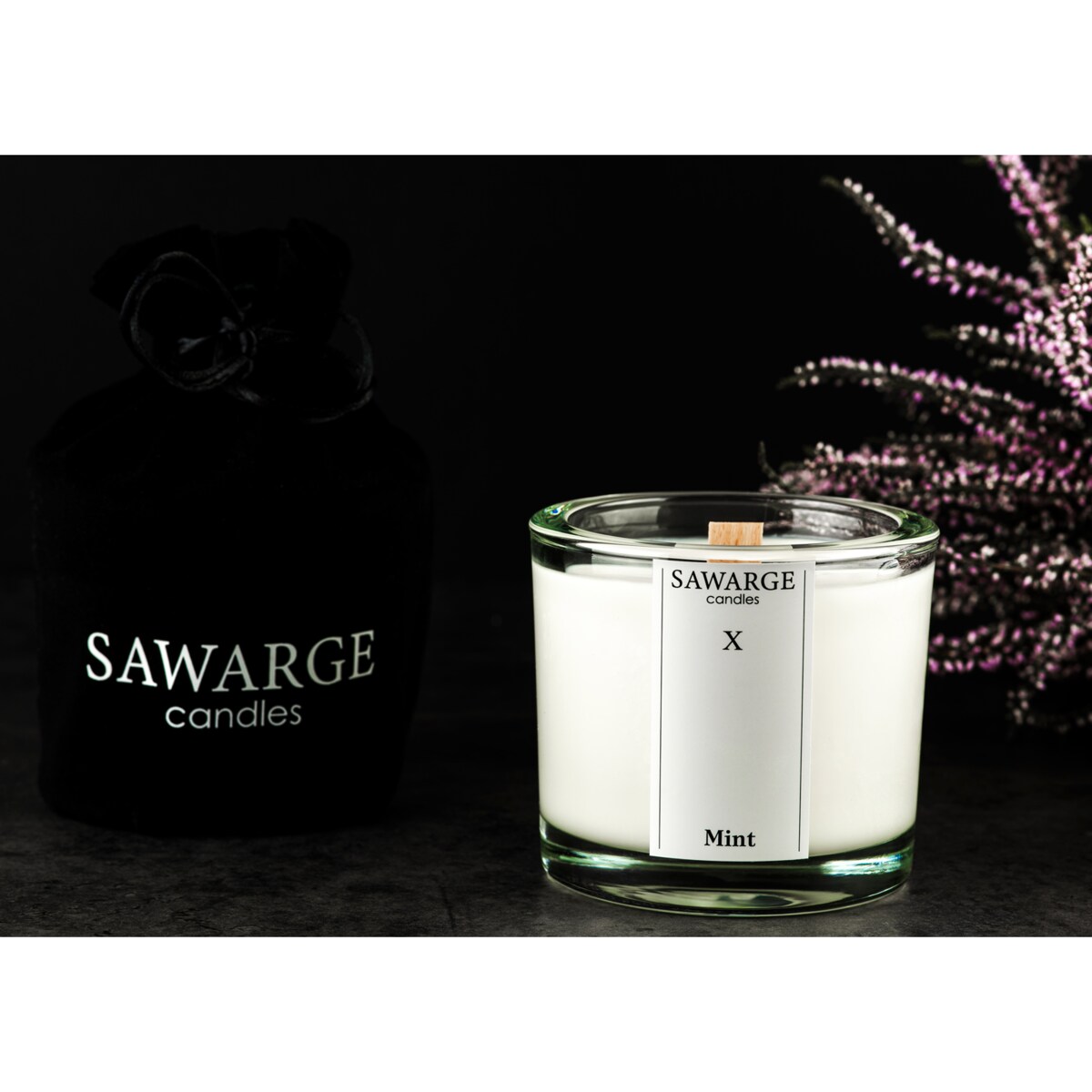 Świeca Zapachowa Sojowa No10 /Drewniany Knot/40h/ Miętowa 200g