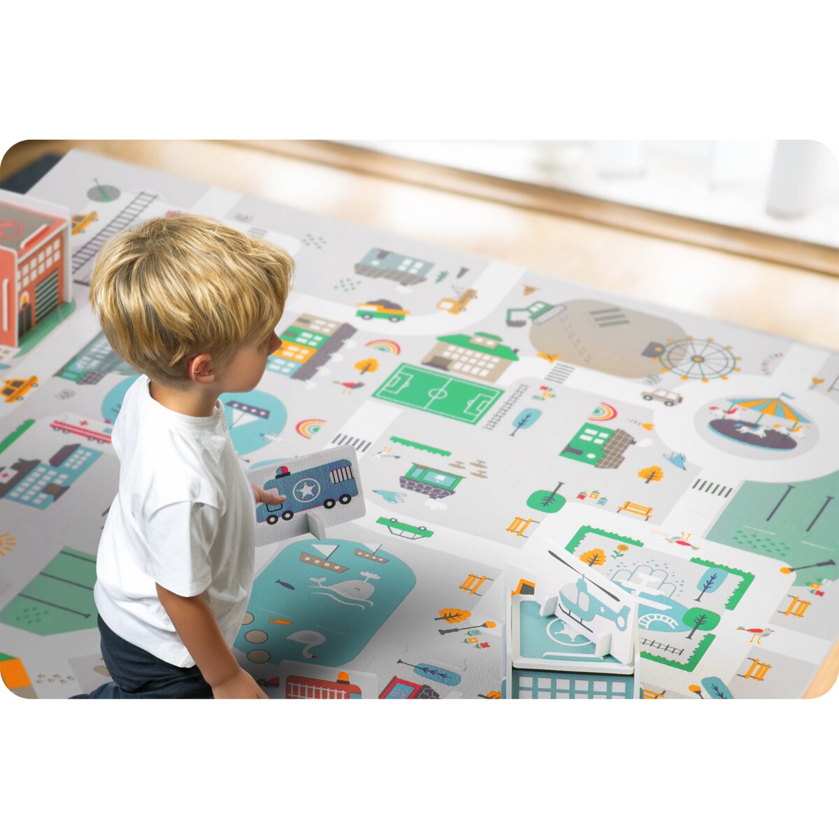 Mata piankowa edukacyjna dla dzieci puzzle 120x120cm Nukido