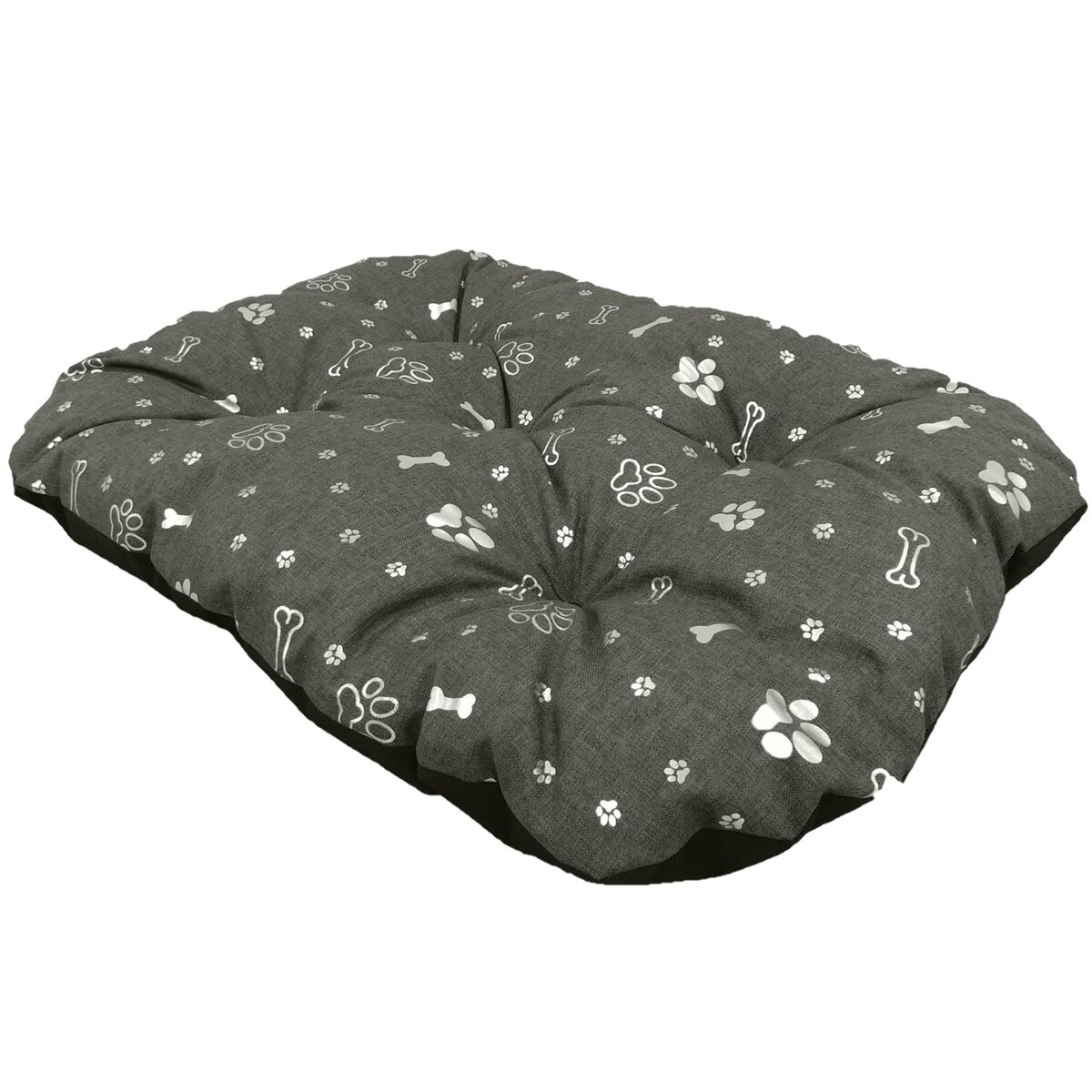 Legowisko Dla Psa Poduszka Posłanie Wytrzymałe 90X70 Cm Kość Srebrna