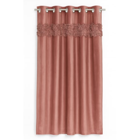 Zasłona welurowa "royal roses" z wyszywanymi różami 140x250 cm przelotka | róż