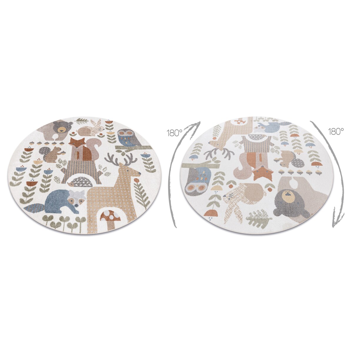 Dywan BONO 8425 koło Zwierzęta leśne koło 100 cm