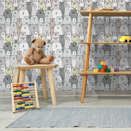 Tapeta Dla Dzieci Kolorowe Rysunkowe MISIE