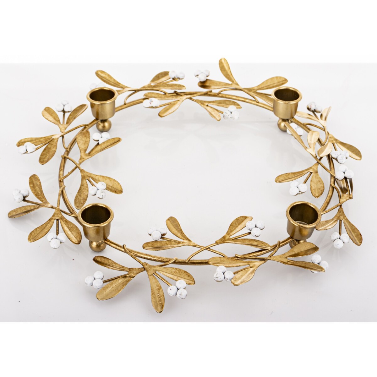 Świecznik metalowy na 4 świece złoty 4,5x32 cm CERCHIO