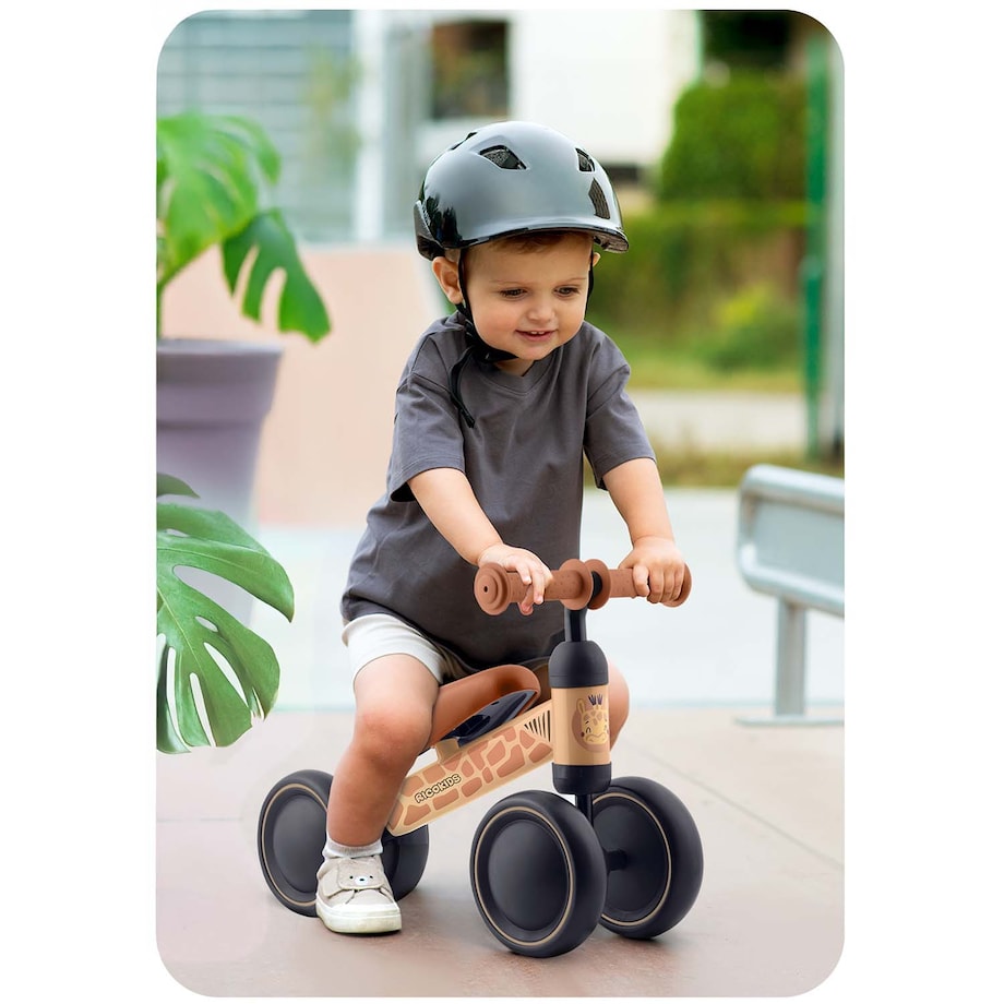 Rowerek biegowy Ricokids RK-606 trójkołowy jeździk dla dzieci lekki solidny Żyrafa brązowy