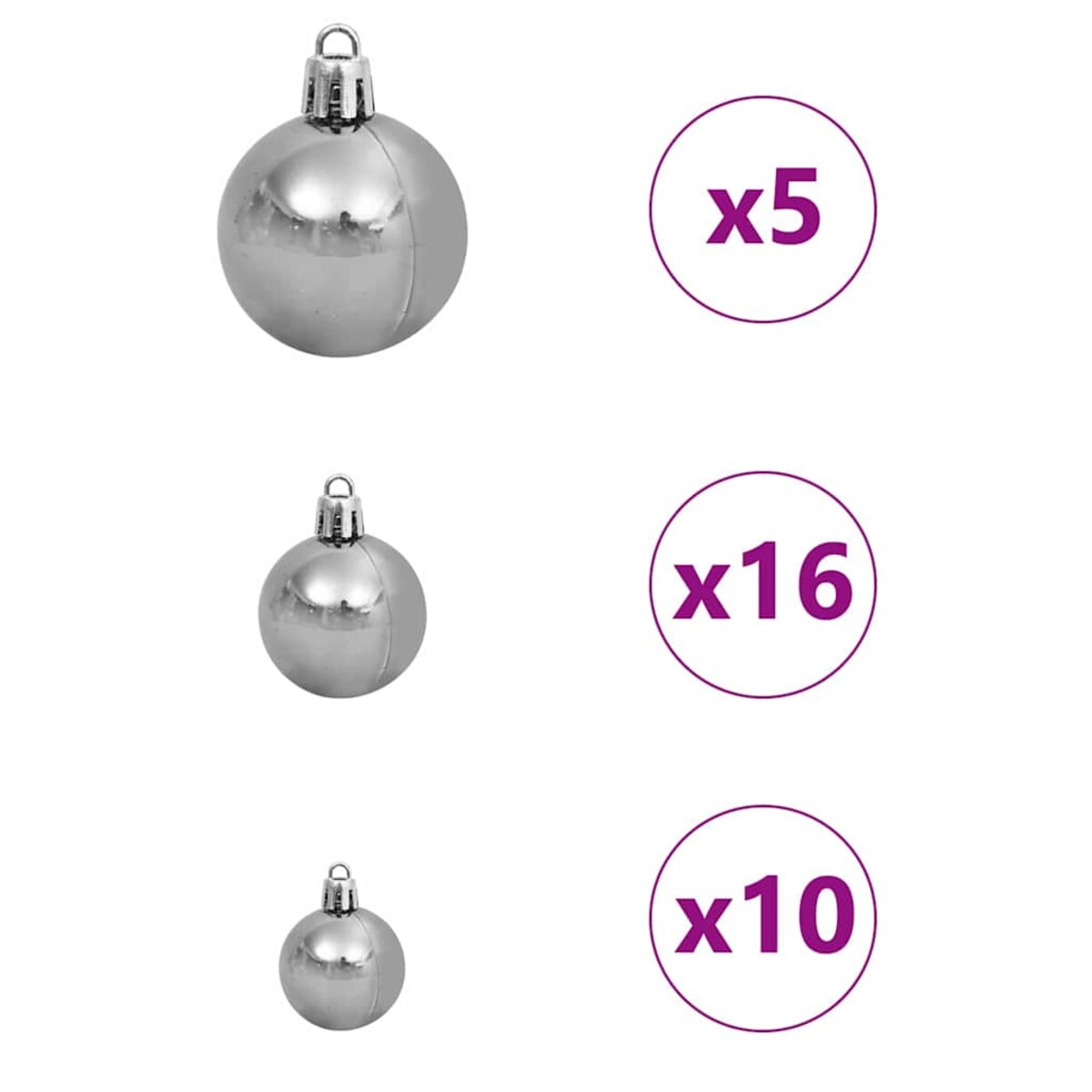 vidaXL Sztuczna choinka Biały 73 x 73 x 180 cm PVC, Plastik, Stal i PE