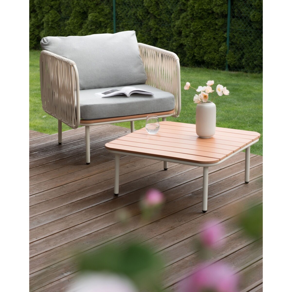 Krzesło ogrodowe Szary SENISE