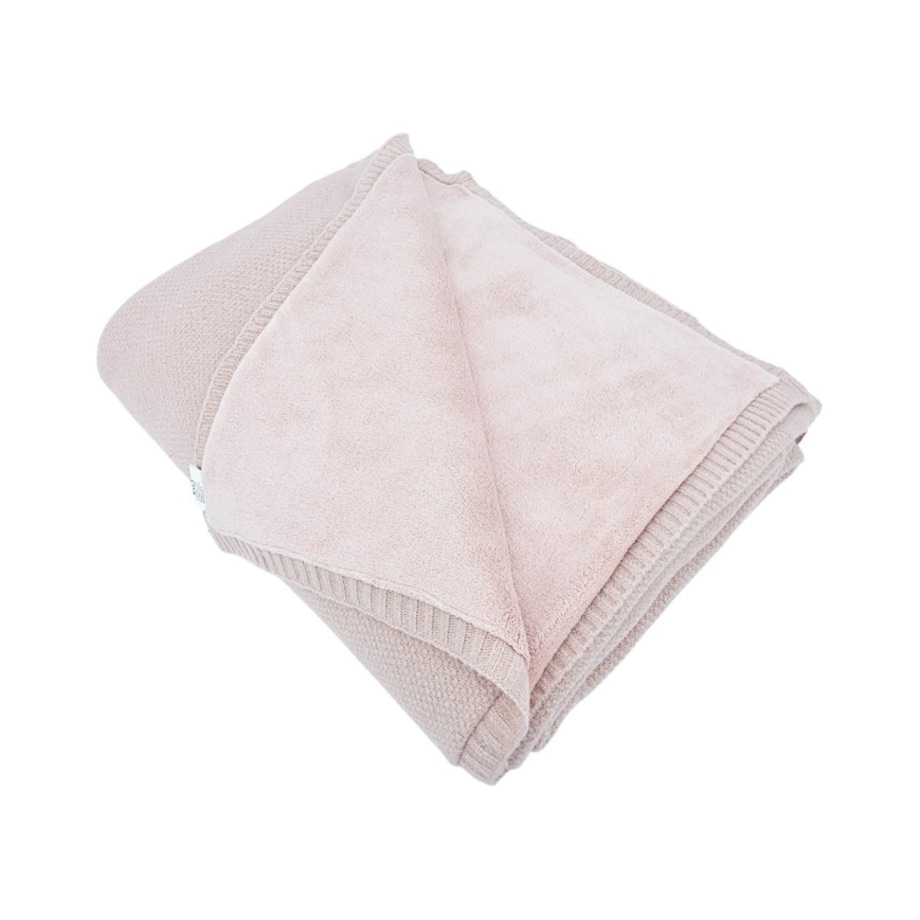 Koc dzianinowy z podszyciem futerkowym 150x200 cm – MILANO DUO ROSE PINK