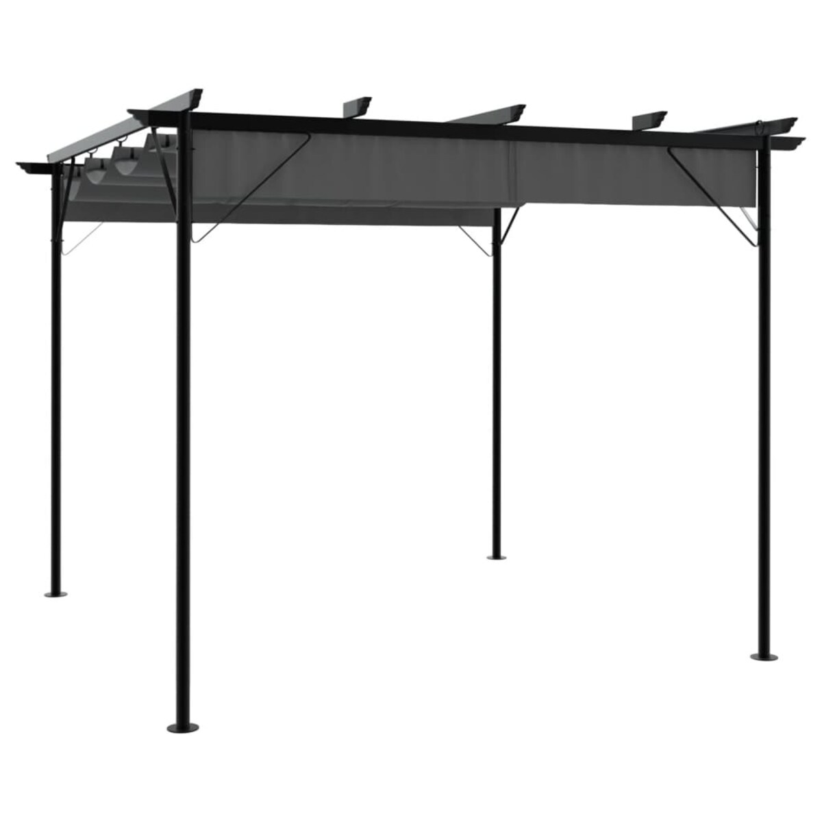 vidaXL Pergola ogrodowa ze zwijanym dachem, 3x3 m, antracyt, 180 g/m²