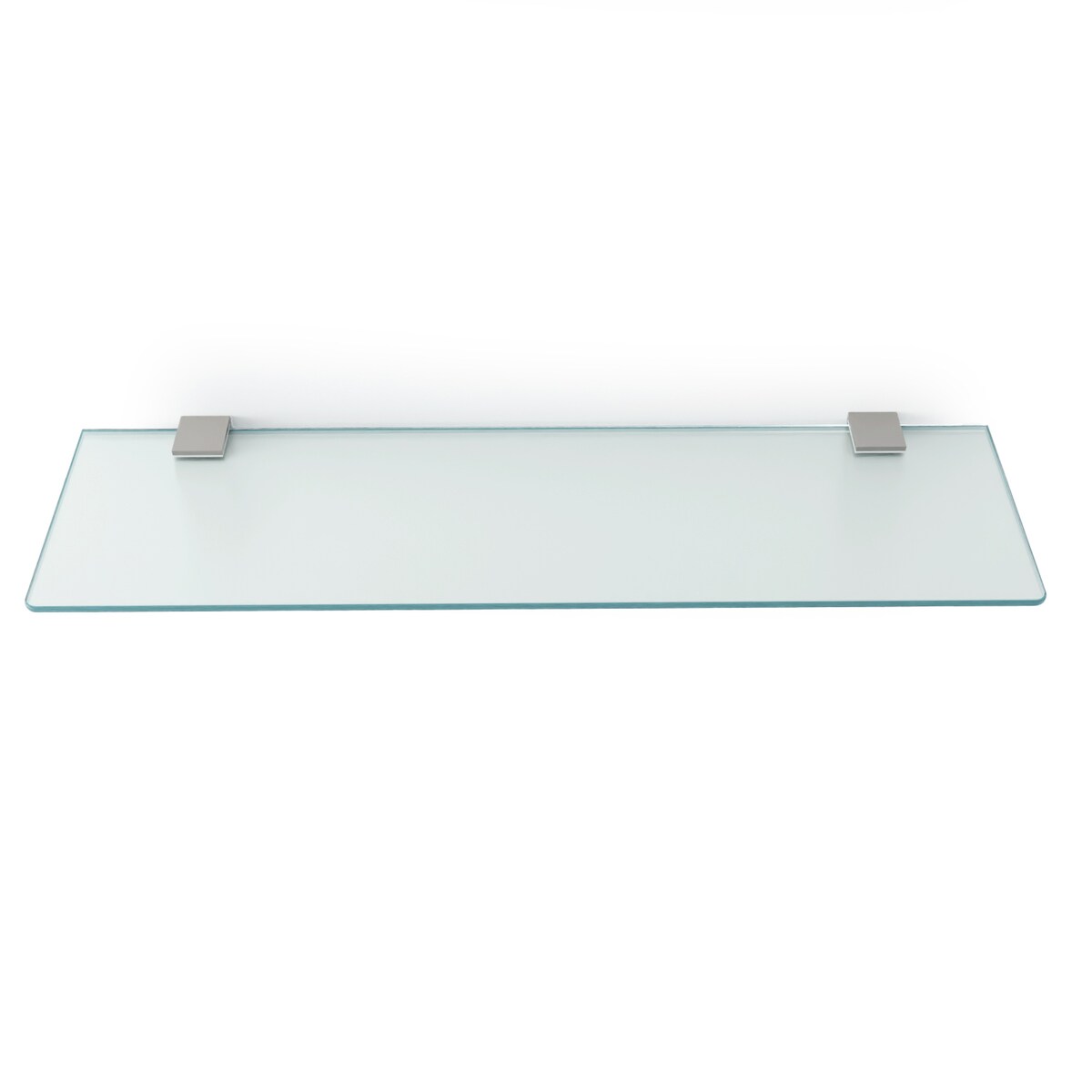 Szklana półka mrożona transparentna do łazienki 50x13 cm, szkło hartowane, srebrne uchwyty