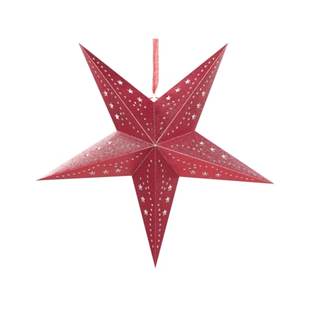 Zestaw 2 wiszących gwiazd brokatowych LED 45 cm czerwony MOTTI