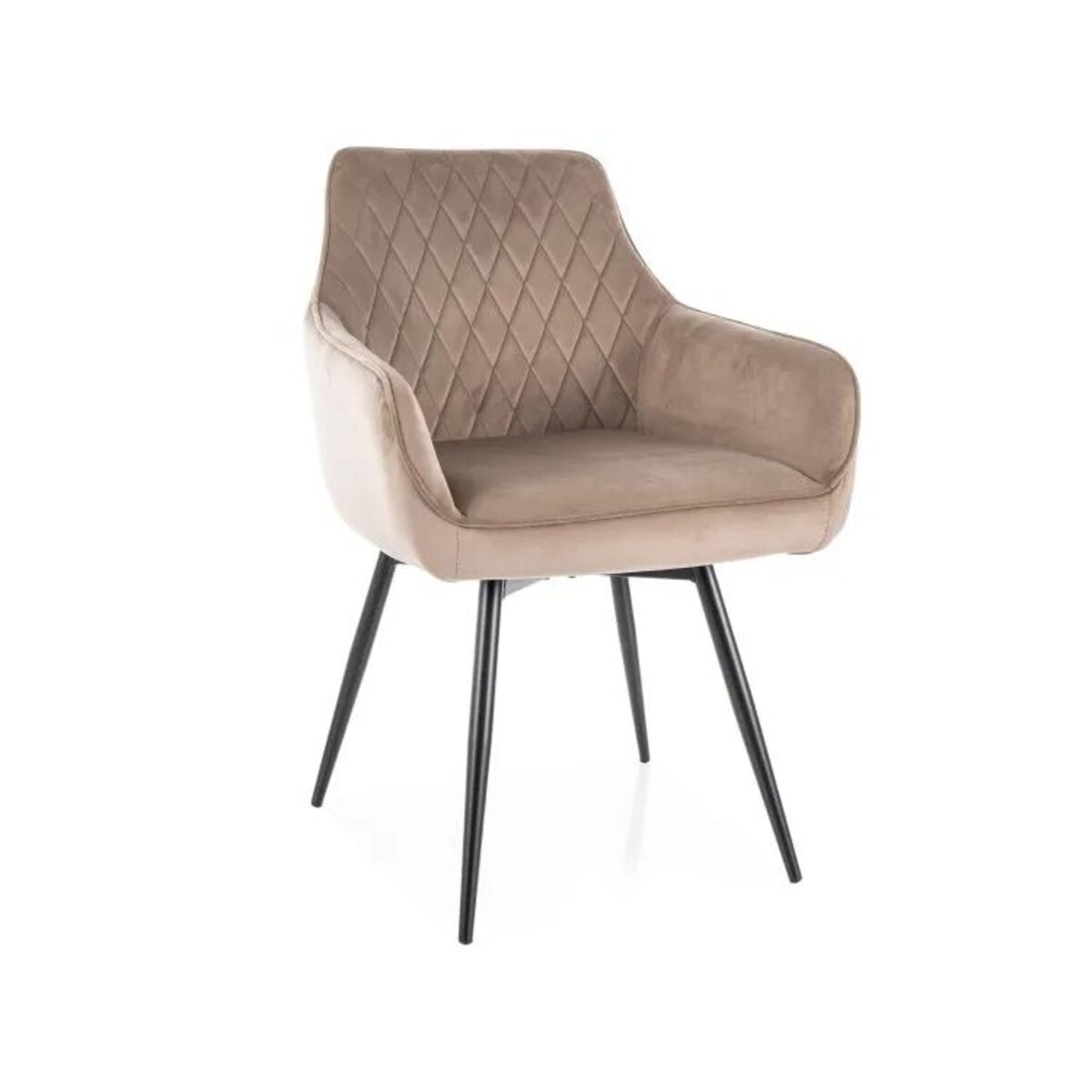 Krzesło tapicerowane MARLO VELVET ciemnobeżowe obracane