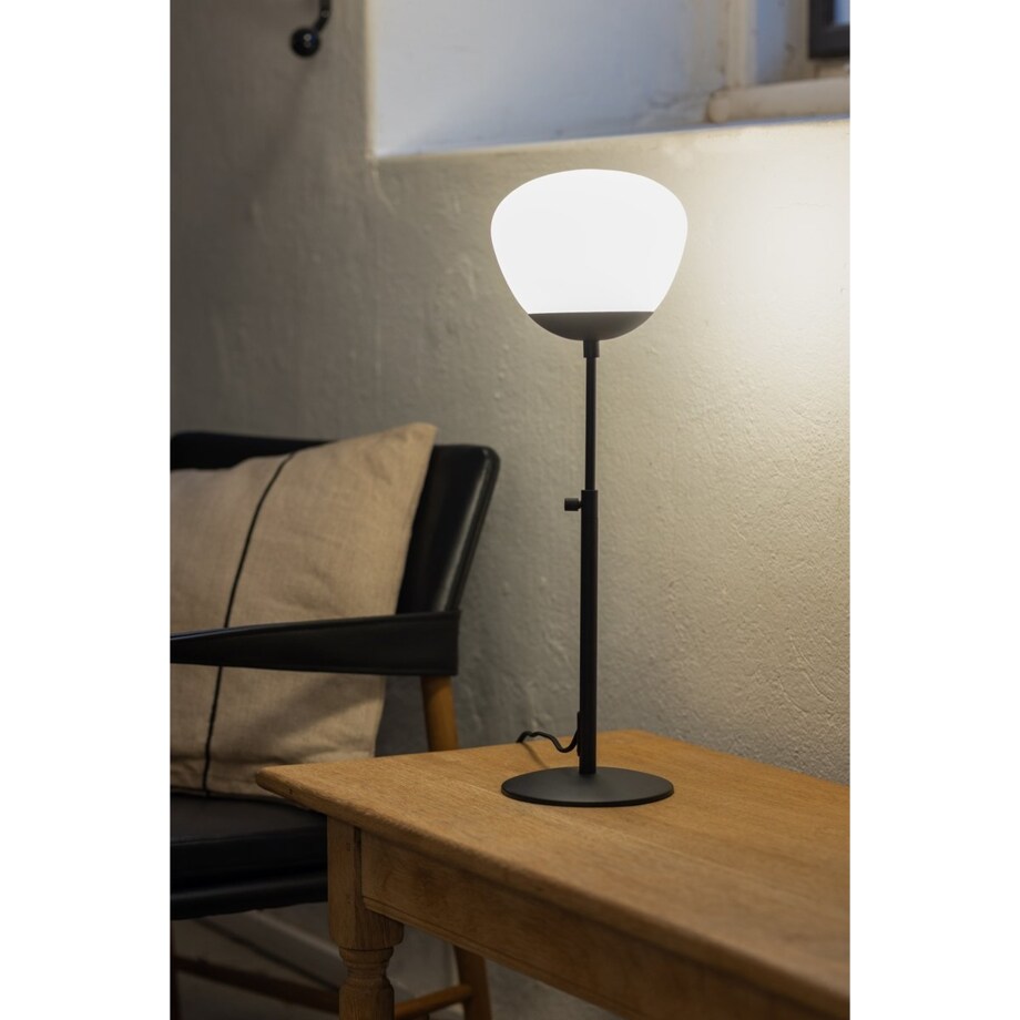 Lampka na biurko Rise 108545 Markslojd metalowa szklana czarna biała