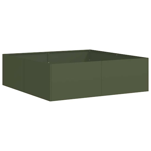 vidaXL Doniczka Oliwkowo-zielona 100x100x30 cm Stal