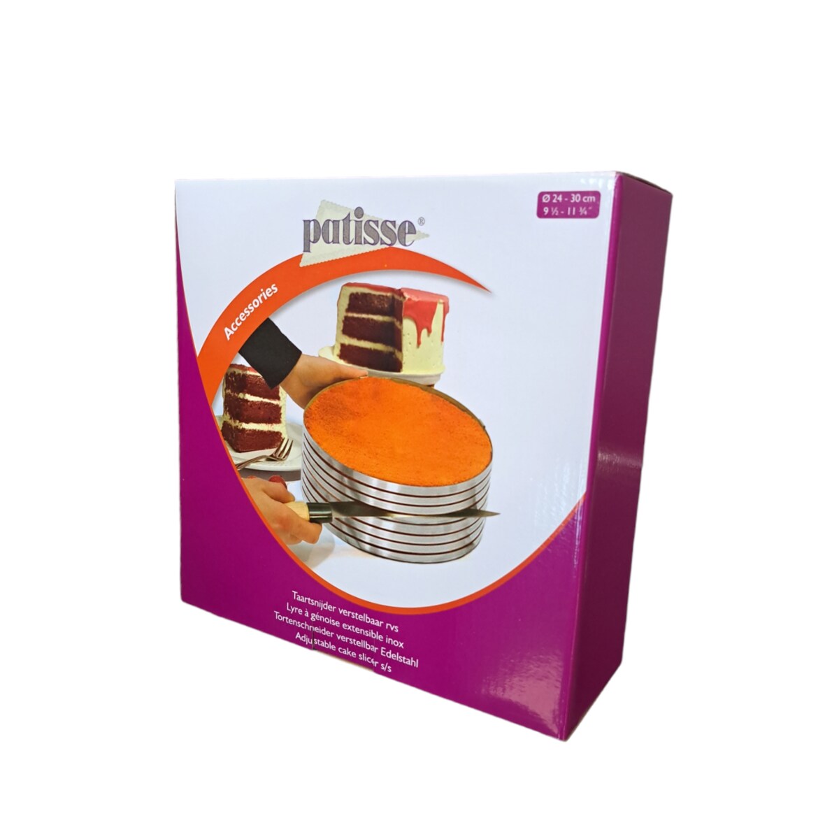 Regulowany szablon do krojenia w plastry do ciasta ze stali nierdzewnej - Patisse
