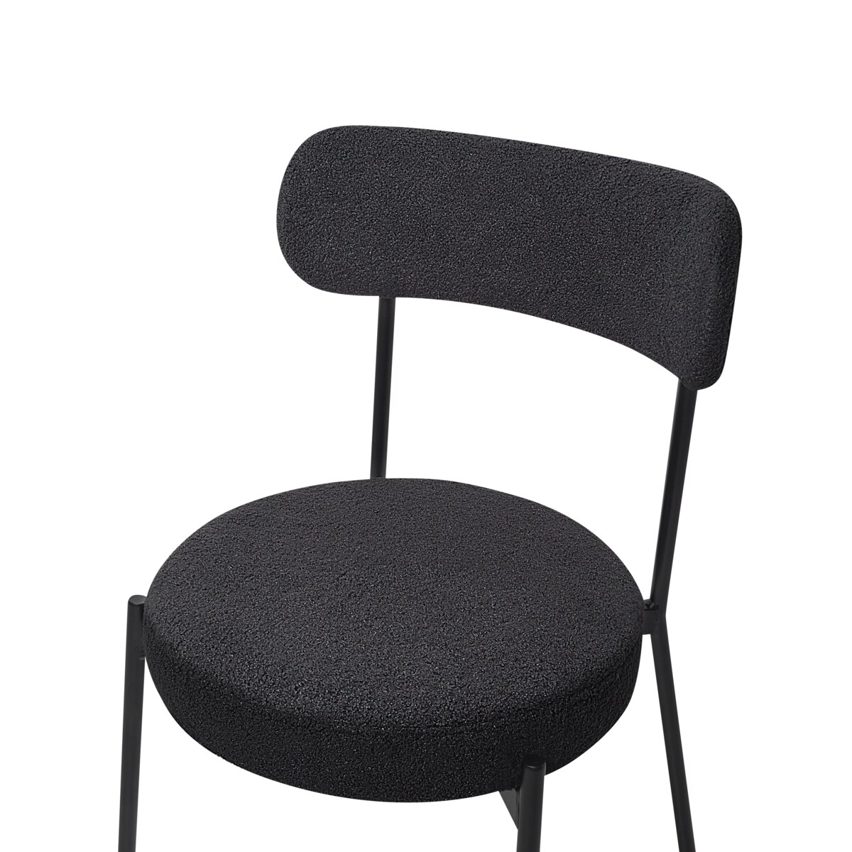 Zestaw 2 krzeseł do jadalni ALLISON Boucle Czarny