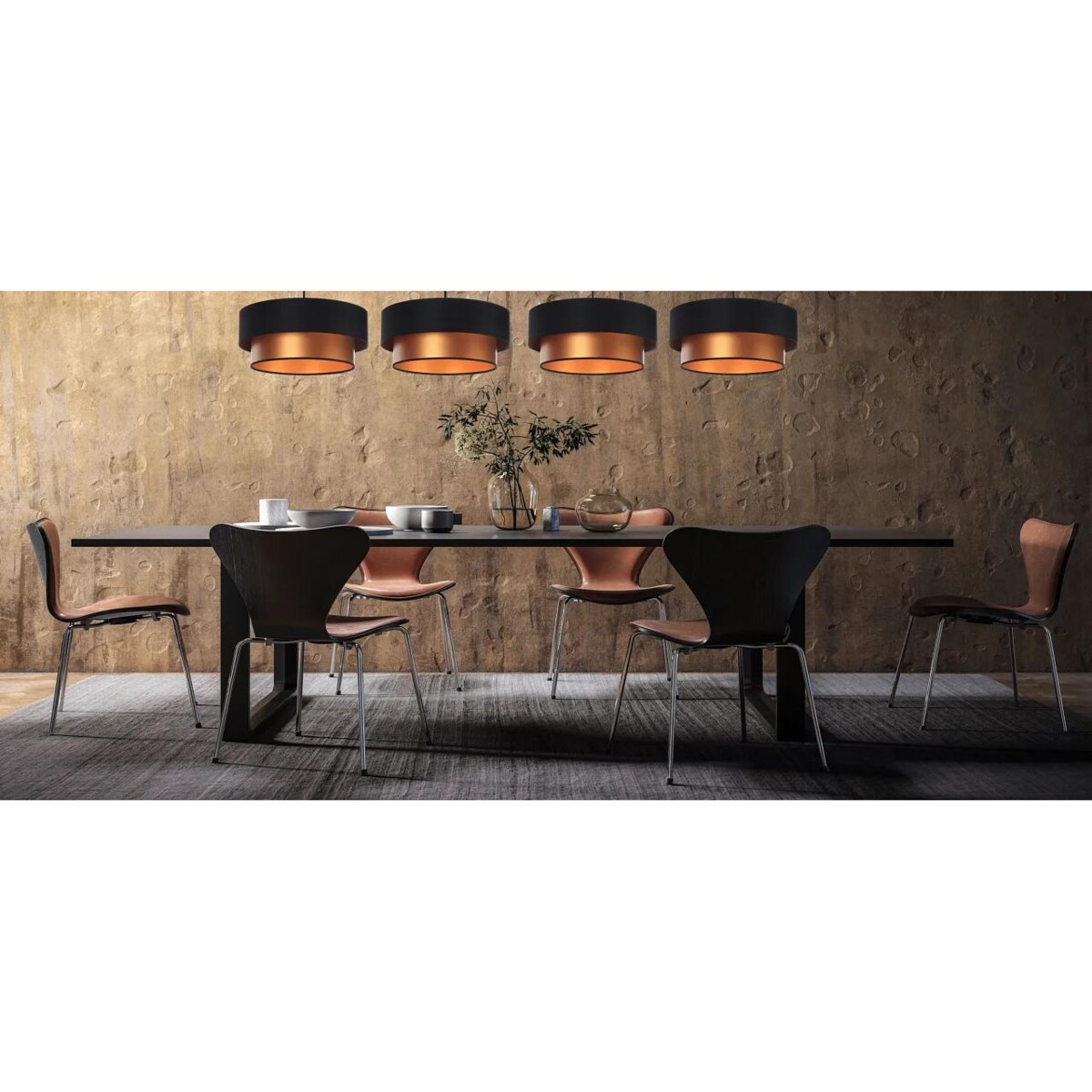 Lampa wisząca DOUBLE BLACK 40 miedziana/czarna