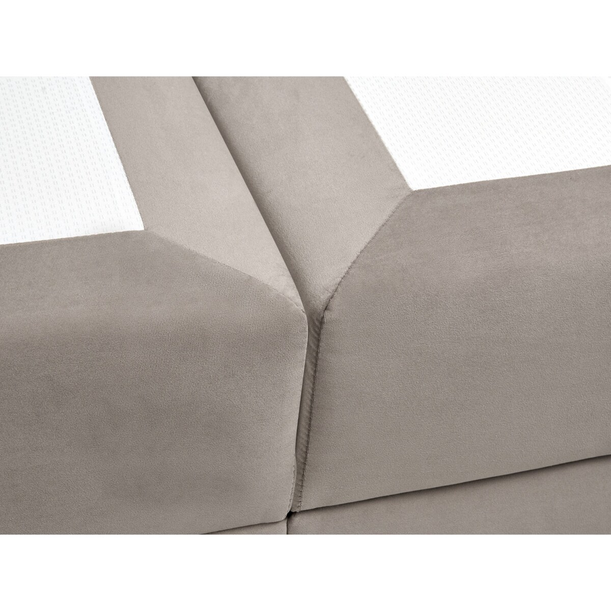 Łóżko kontynentalne z pojemnikiem Welur DAME 160 x 200 cm Beżowoszary