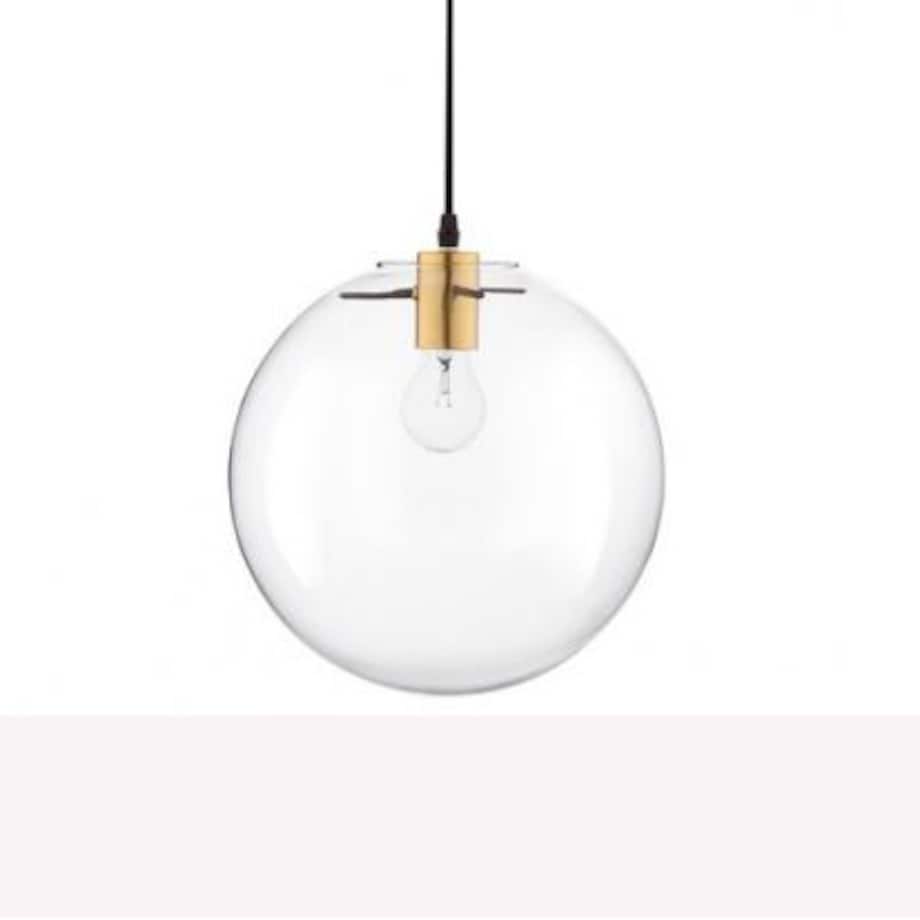 Skandynawska LAMPA wisząca UPATA LE41813 Luces Exclusivas szklana OPRAWA zwis kula przezroczysta