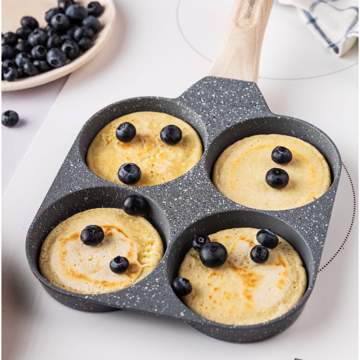 Patelnia marmurkowa 4 w 1 do naleśników jajek placków pancake 18cm SZARA KLAUSBERG