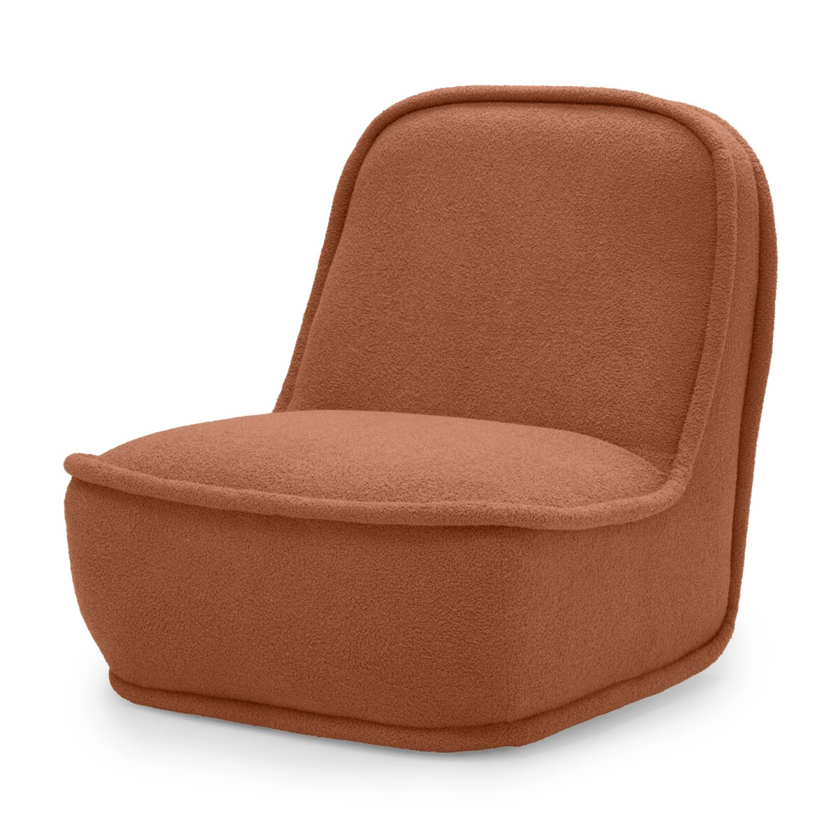 Fotel obrotowy 88x70x90 cm ROTARI bouclé miedziany