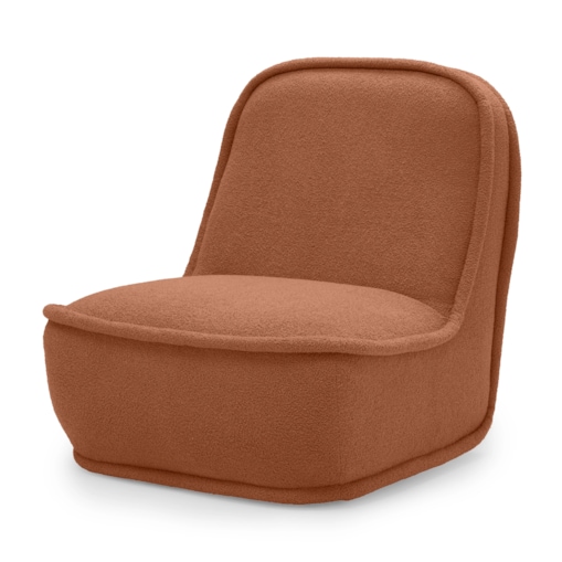 Fotel obrotowy 88x70x90 cm ROTARI bouclé miedziany