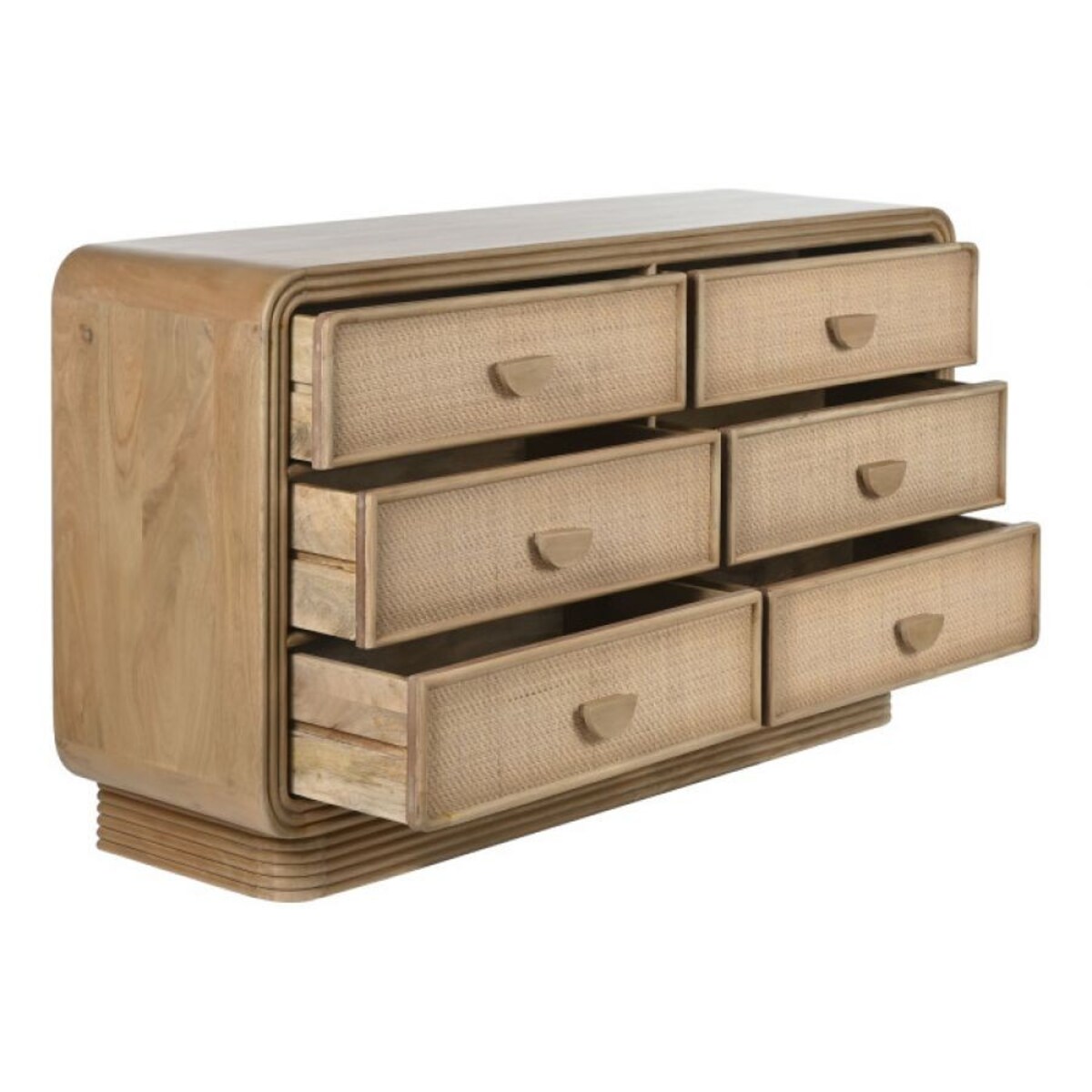 Komoda drewniano-rattanowa 88x160x42 cm VIVI - II z szufladami