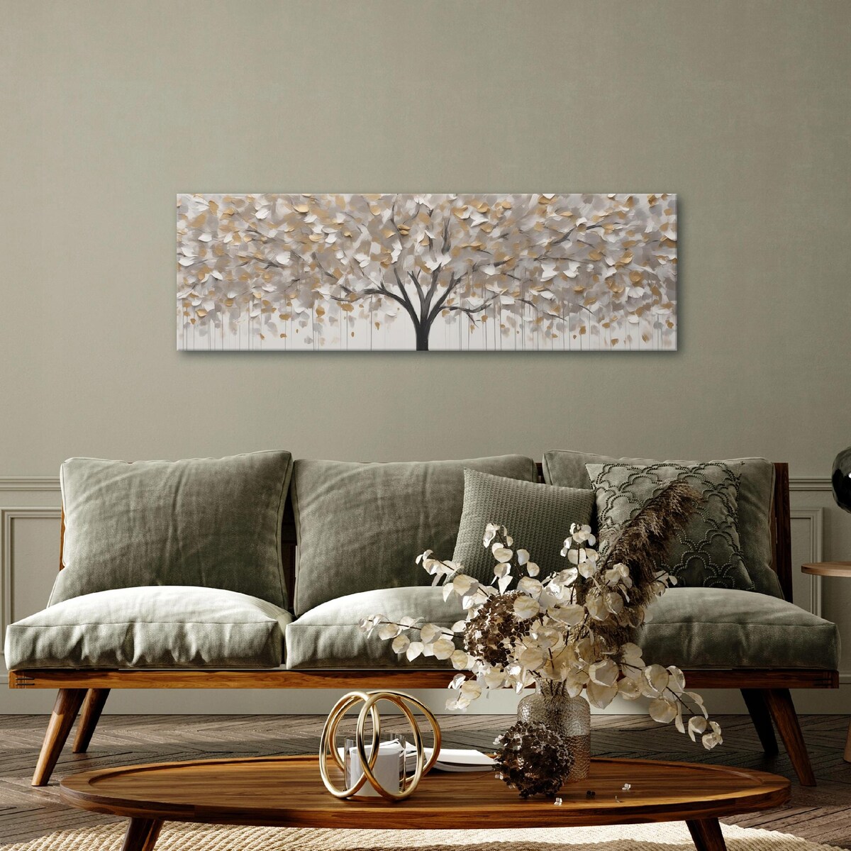OBRAZ ABSTRAKCJA DRZEWO NOWOCZESNY DO SALONU NA PŁÓTNIE ŚCIANĘ 145x45