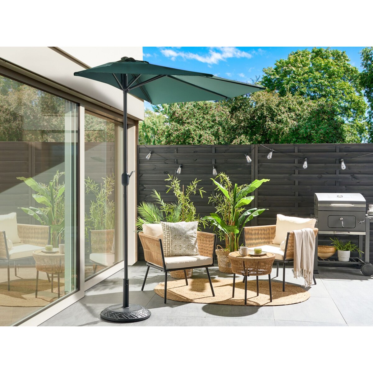 Parasol ogrodowy półokrągły 270 cm zielony GALATI