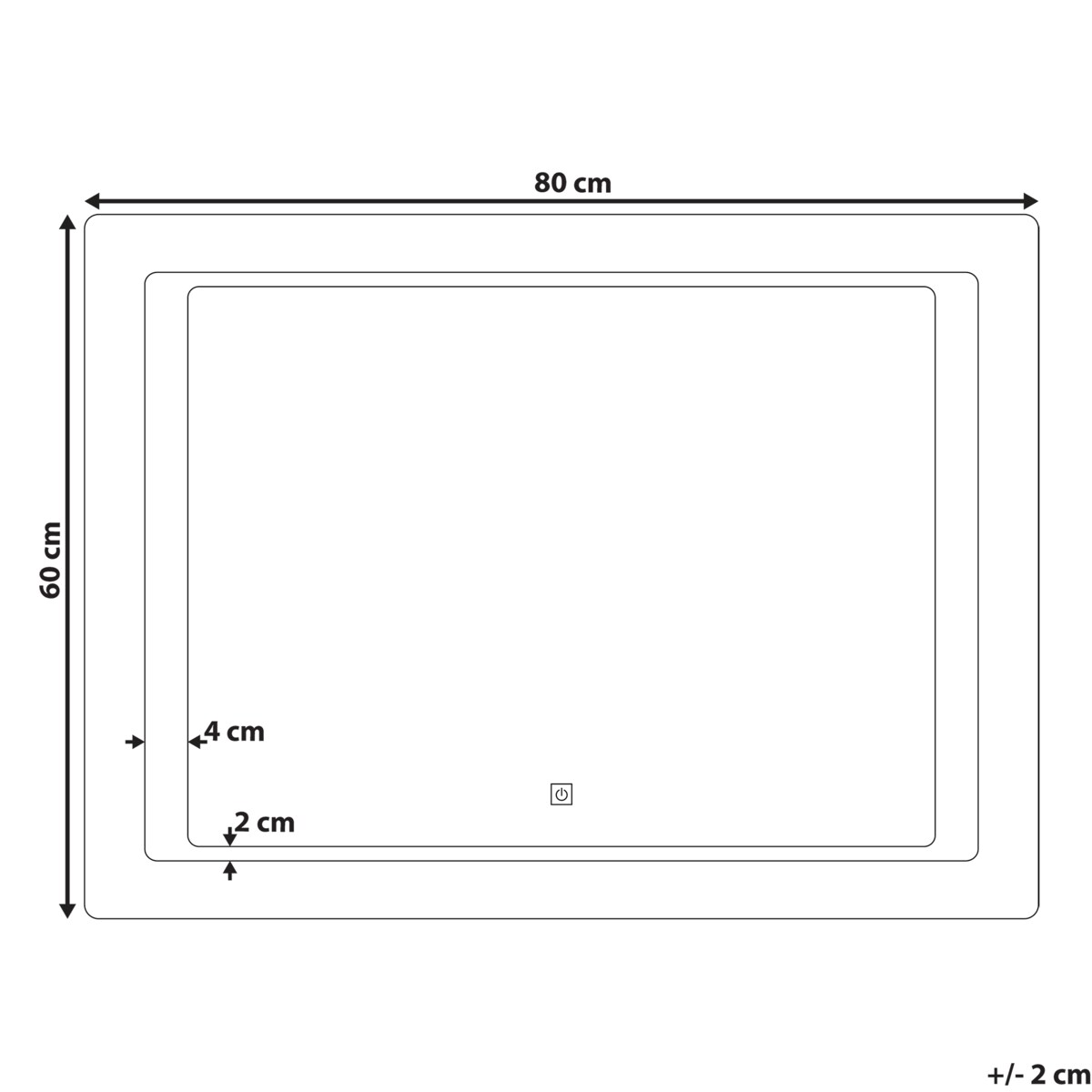 Lustro łazienkowe LED WASSY 80 cm 60 cm Srebrny