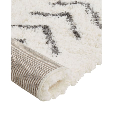 Dywan shaggy 80 x 300 cm biało-szary AYRUM
