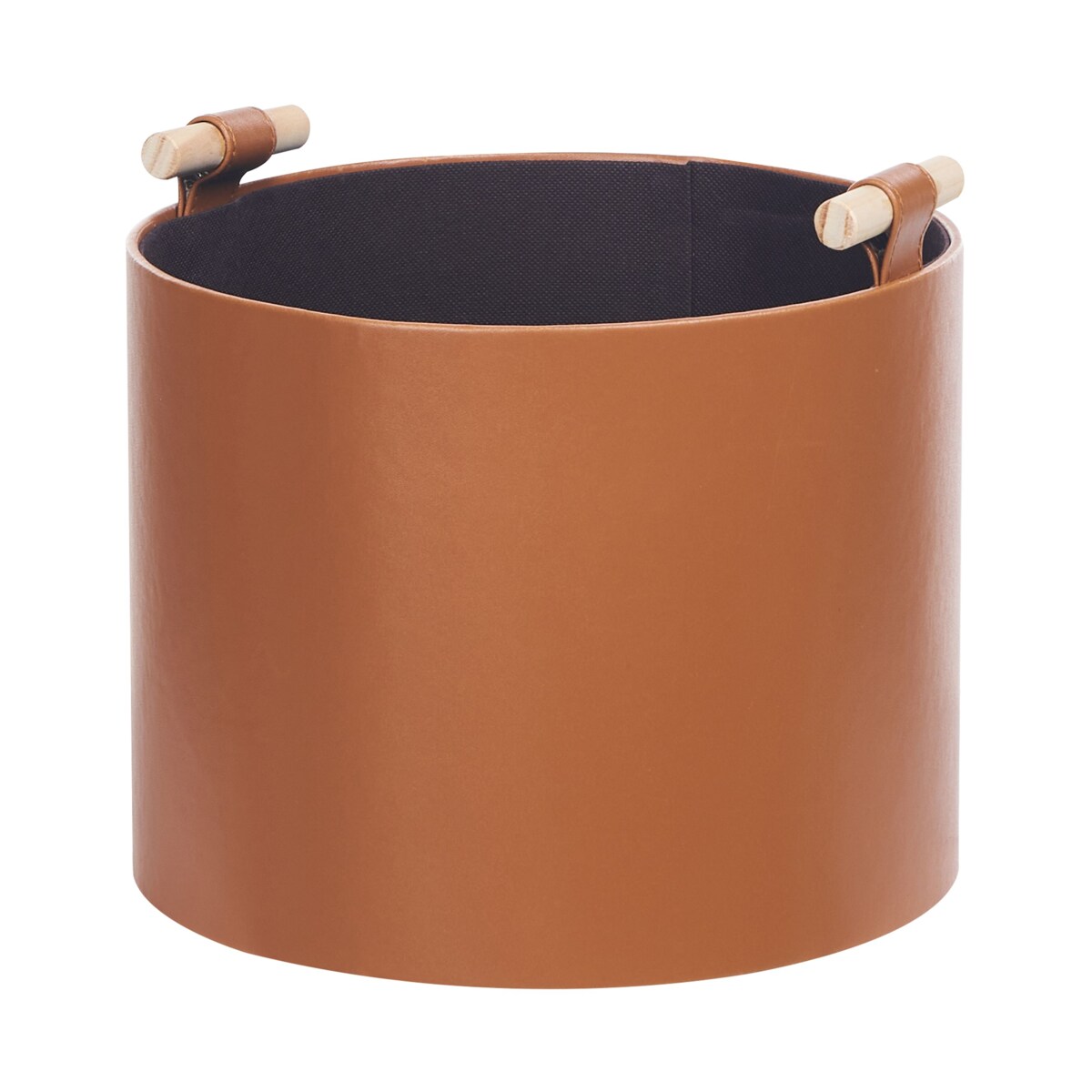 Zestaw 3 koszy z ekoskóry brązowy ARAM