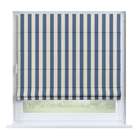 Roleta rzymska Capri, niebiesko-białe pionowe pasy (5,5cm), Quadro