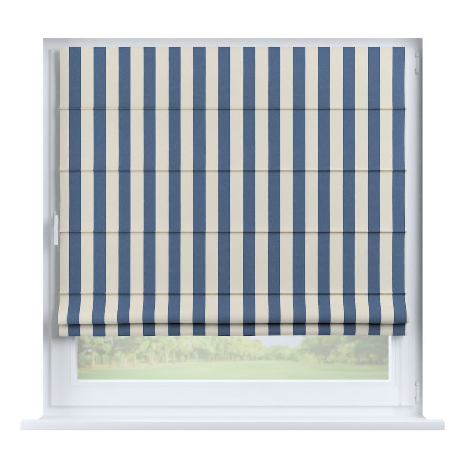 Roleta rzymska Capri, niebiesko-białe pionowe pasy (5,5cm), Quadro
