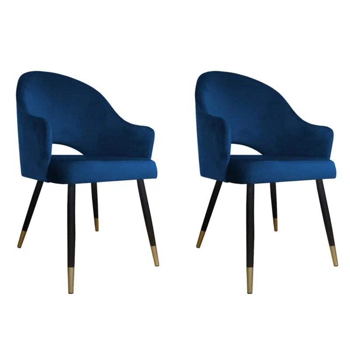 Zestaw krzeseł JENISEJ VELVET GOLD 2 szt granatowe