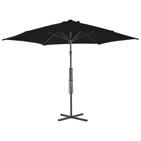 vidaXL Parasol ogrodowy na stalowym słupku, czarny, 300x230 cm