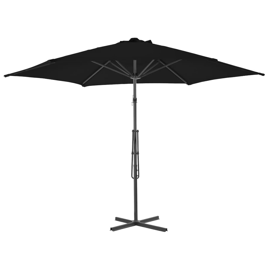 vidaXL Parasol ogrodowy na stalowym słupku, czarny, 300x230 cm
