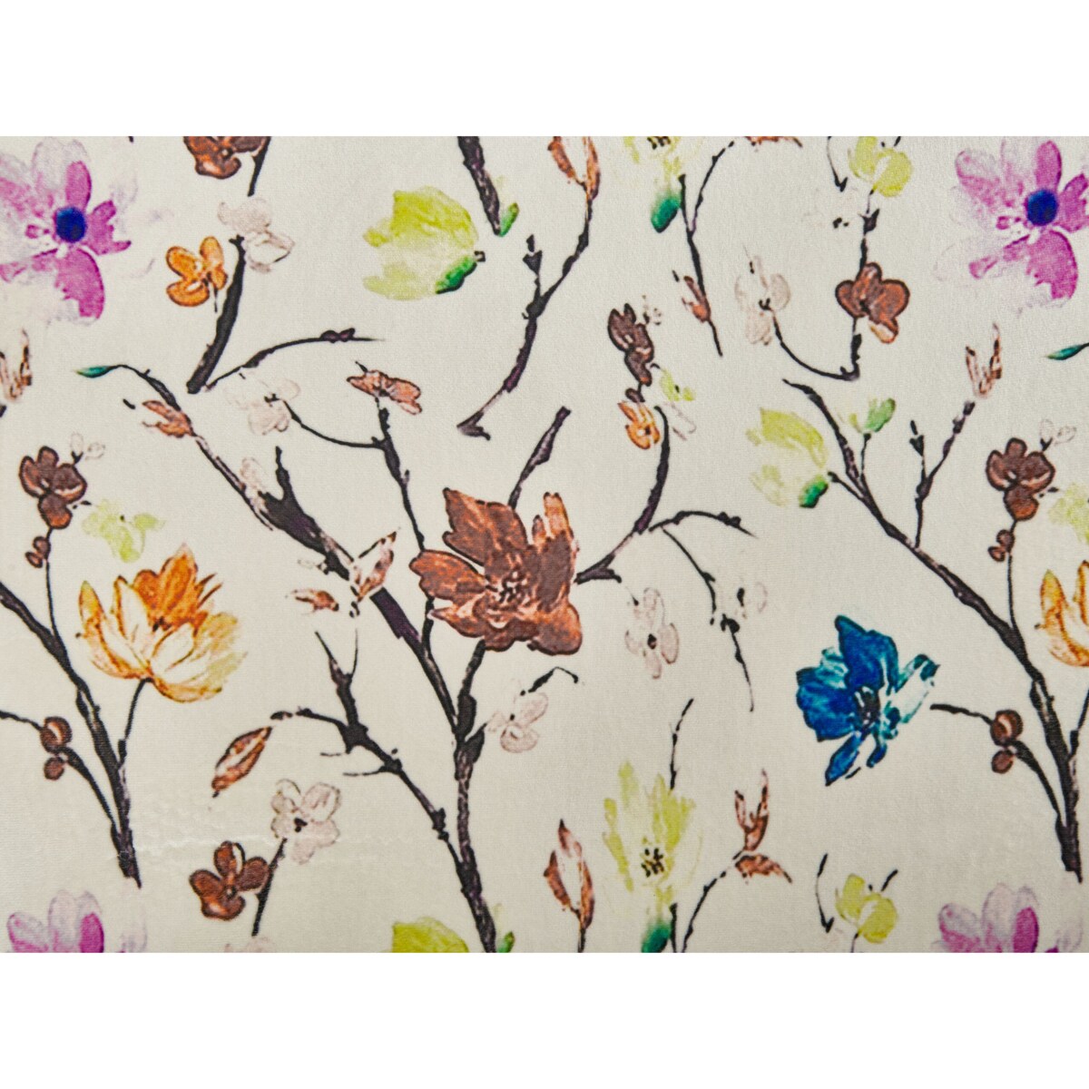 Fotel z podnóżkiem w kwiaty kremowy VEJLE