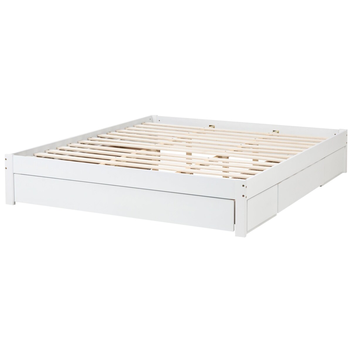Łóżko z szufladami bez zagłówka Drewno GIAT 180 x 200 cm Biały