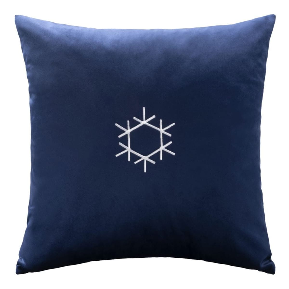 Poszewka dekoracyjna świąteczna 43x43 granatowa, śnieżynka