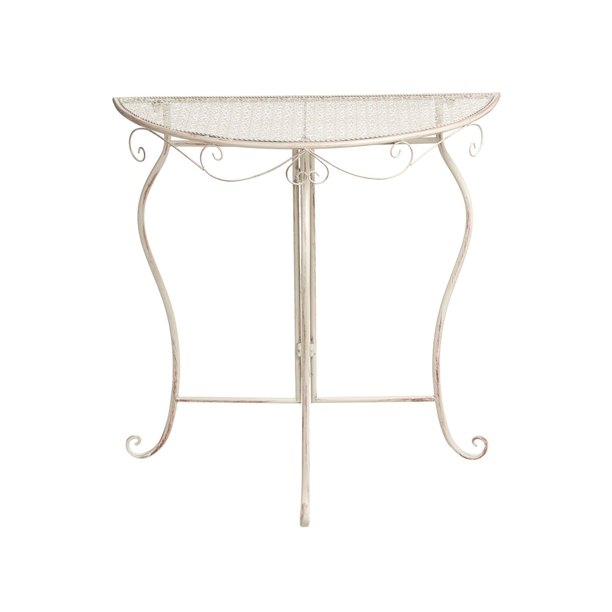 Stolik bistro FOLELLI 36 x 80 cm Metal Jasnobeżowy